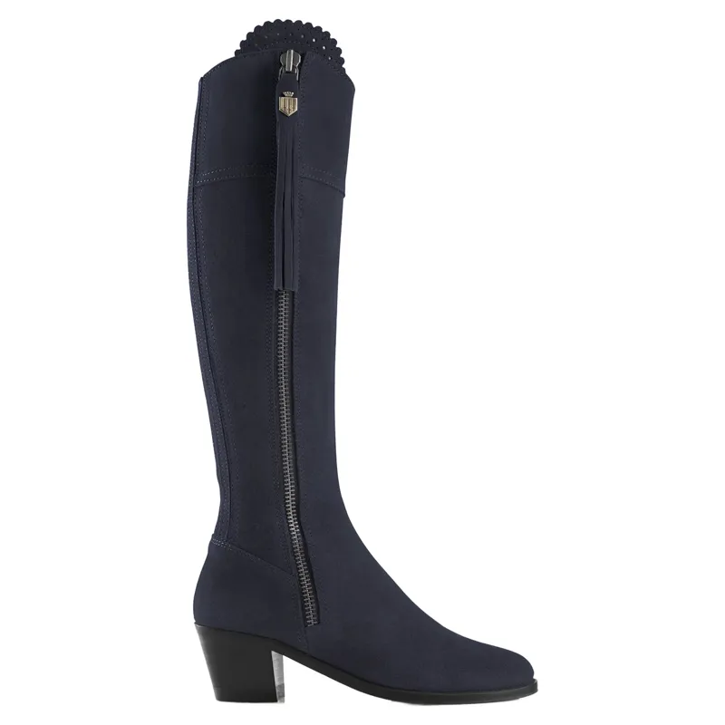 Fairfax and Favor Regina Heeled Boots Navy Suede-5