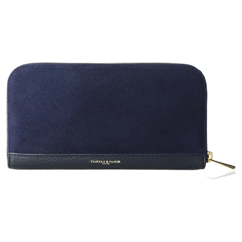 Fairfax and Favor Salisbury Purse Navy Suede-1