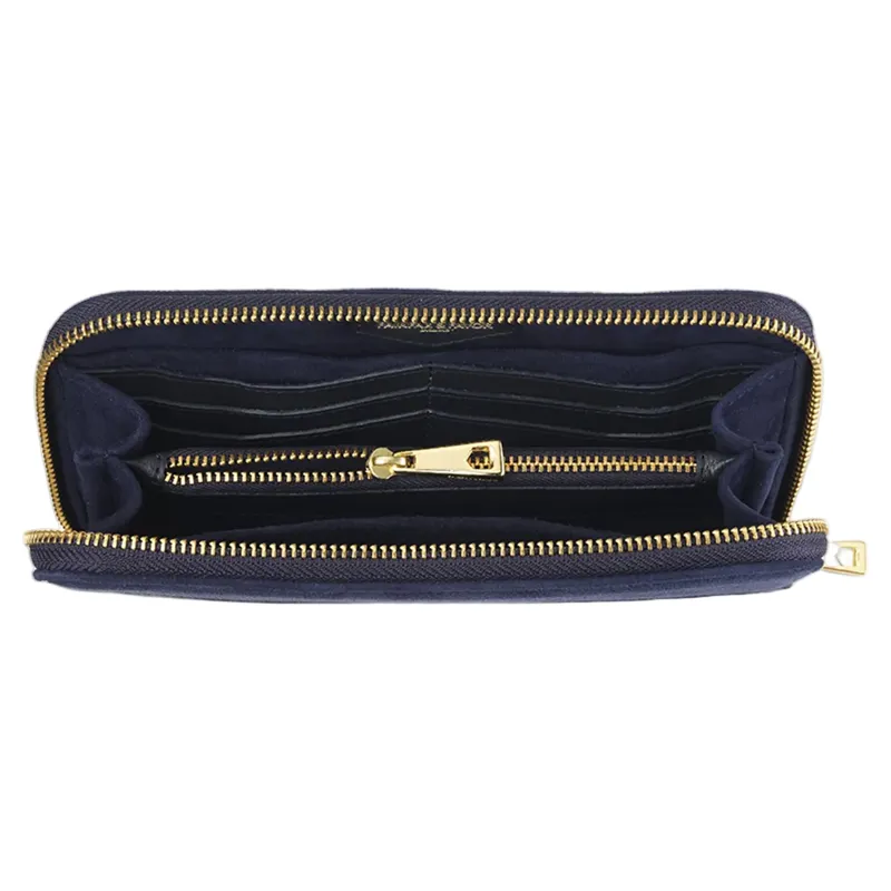 Fairfax and Favor Salisbury Purse Navy Suede-2
