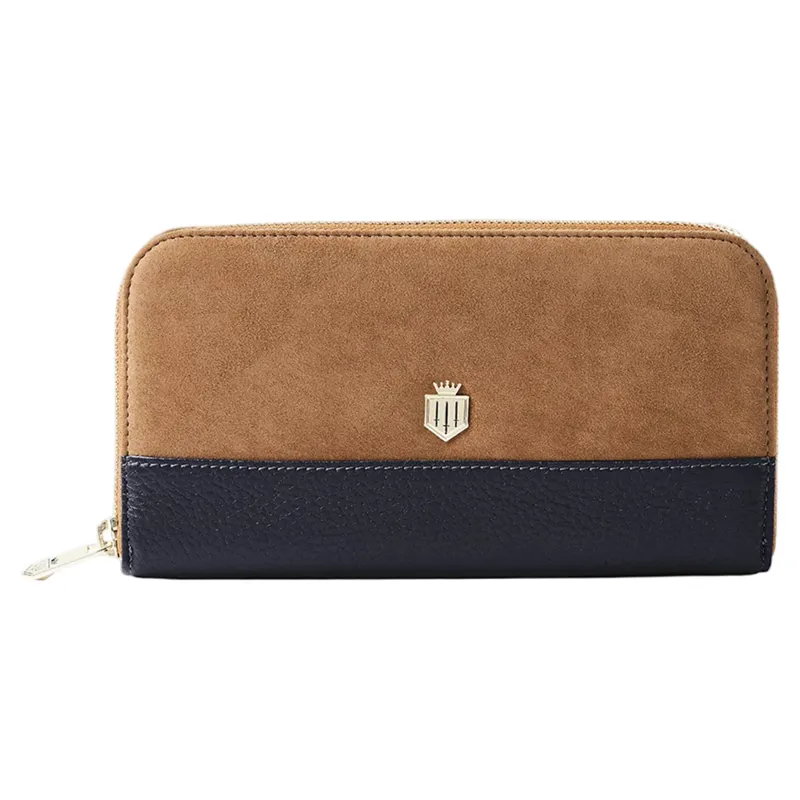 Fairfax and Favor Salisbury Purse Tan/Navy Suede