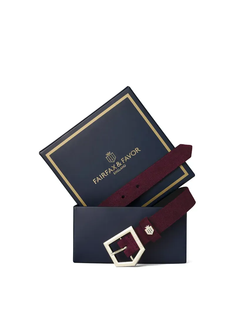 Fairfax and Favor Sennowe Belt Elderberry Suede-1