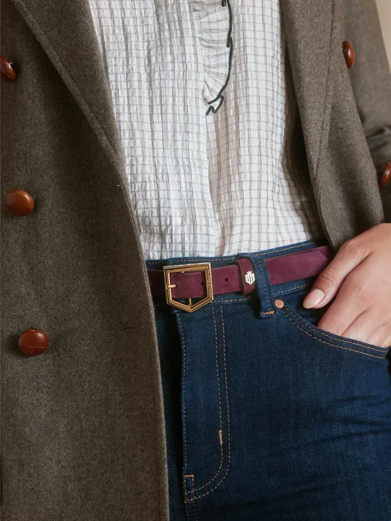 Fairfax and Favor Sennowe Belt Elderberry Suede-2