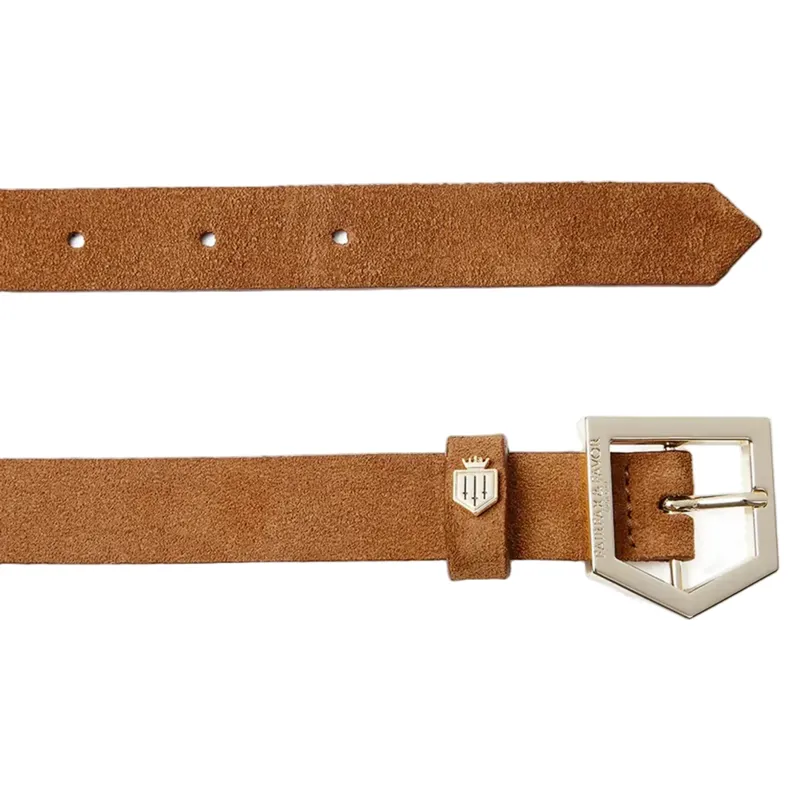 Fairfax and Favor Sennowe Suede Belt in Tan-1