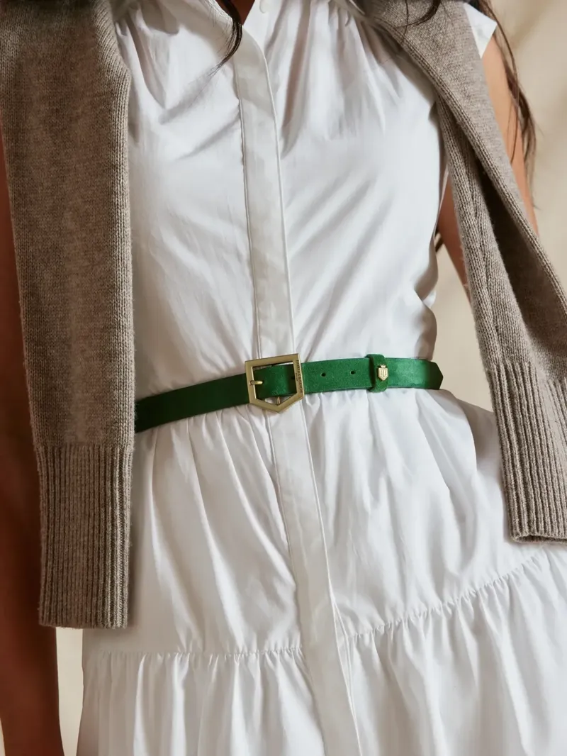 Fairfax and Favor Sennowe Suede Belt in Clover Green-4