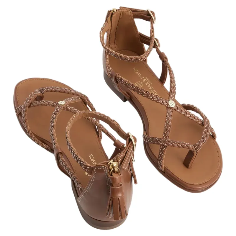 Fairfax and Favor Seville Sandal Tan Leather-2