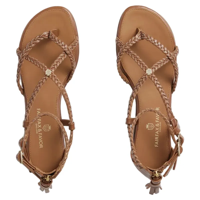 Fairfax and Favor Seville Sandal Tan Leather-4