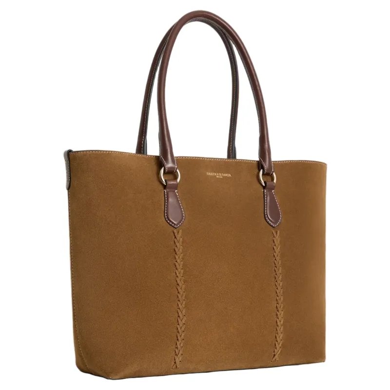 Fairfax and Favor Seville Tote Tan Suede