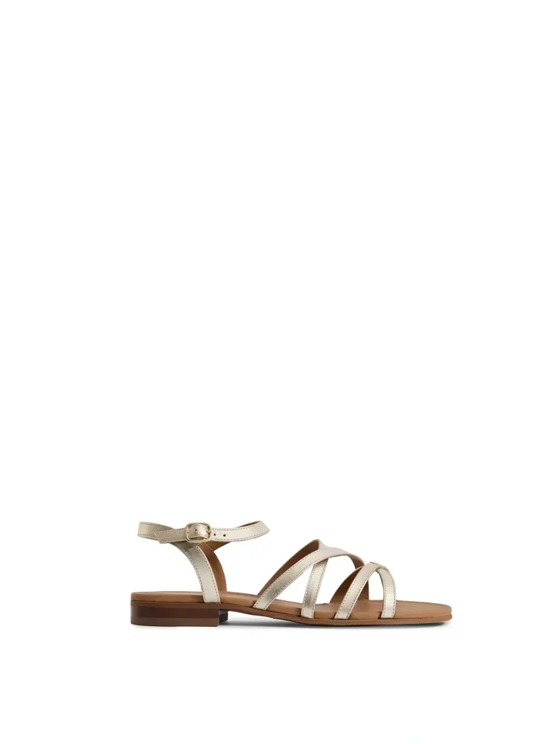 Fairfax and Favor St Ives Leather Sandal in Gold-1