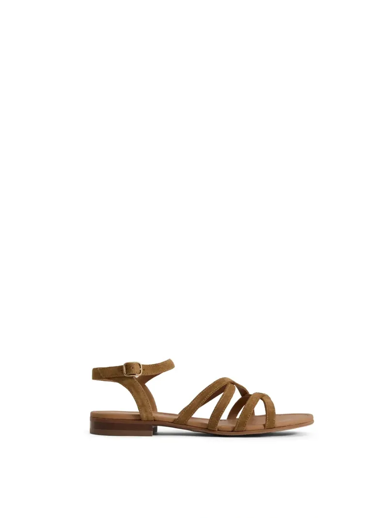 Fairfax and Favor St Ives Suede Sandal in Tan-1