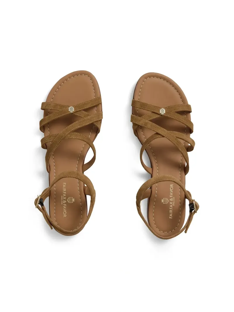 Fairfax and Favor St Ives Suede Sandal in Tan-2
