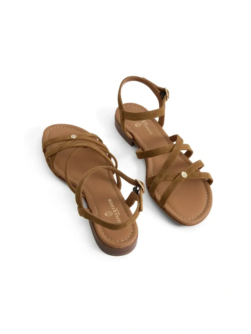 Fairfax and Favor St Ives Suede Sandal in Tan-3