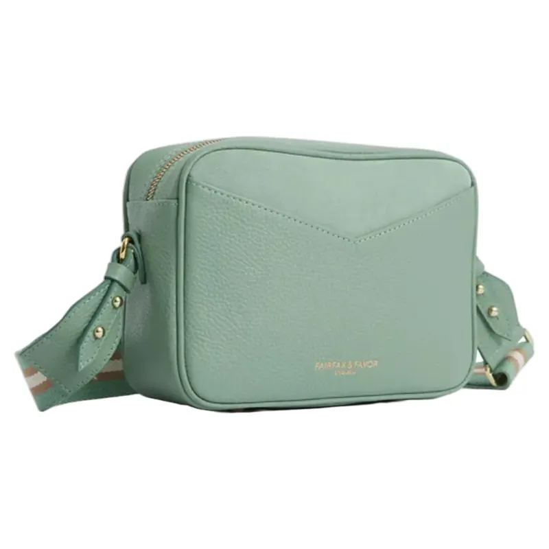 Fairfax and Favor Stockist Exclusive Finsbury Cross Body Bag Mint Suede-3