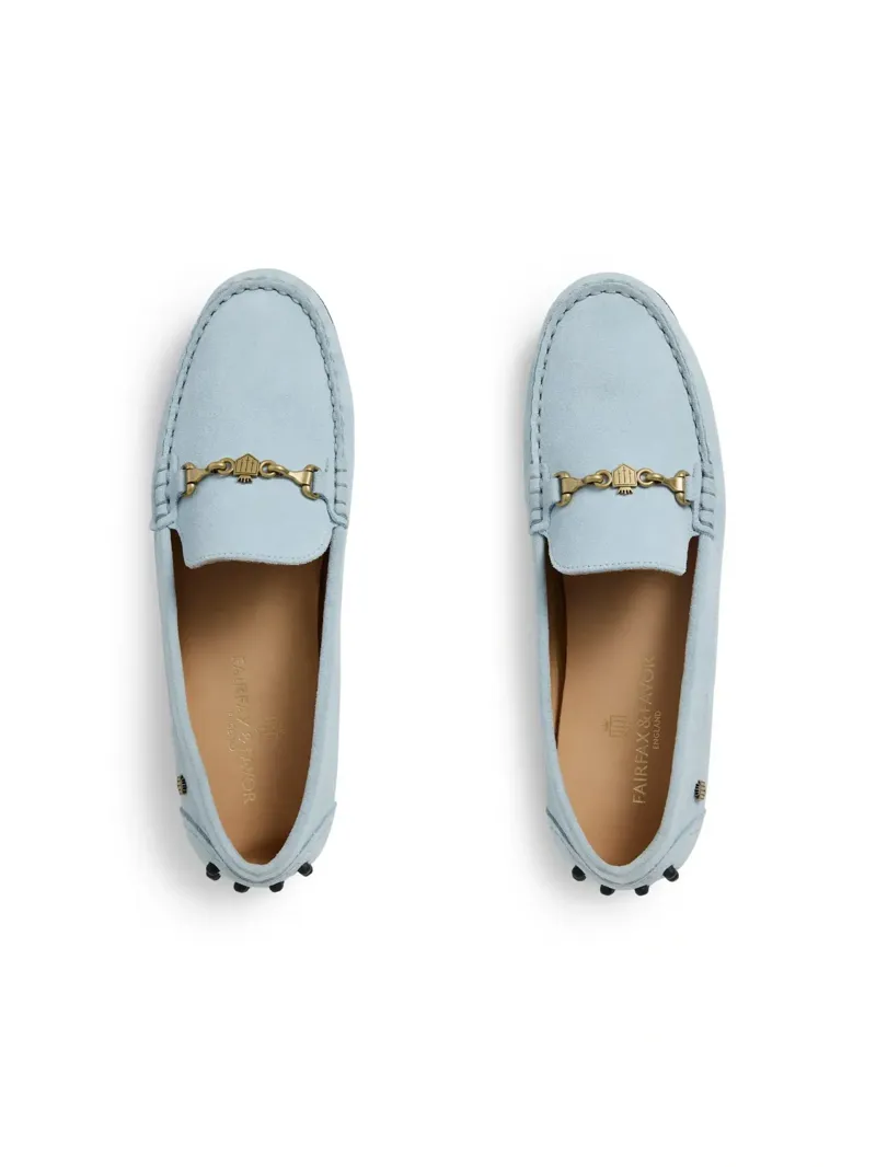 Fairfax and Favor Trinity Driver Suede in Sky Blue-2