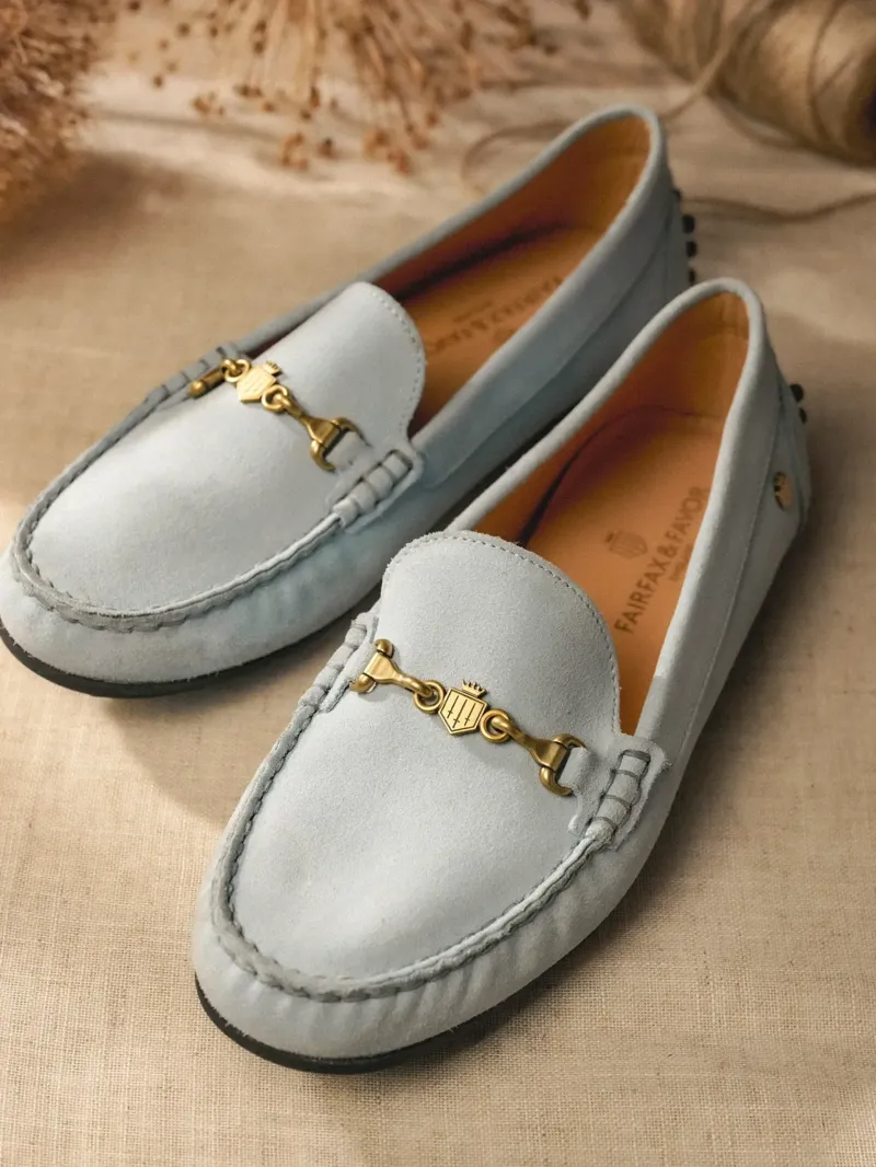 Fairfax and Favor Trinity Driver Suede in Sky Blue-4