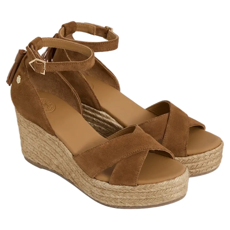 Fairfax and Favor Valencia Mid Wedge Suede in Tan