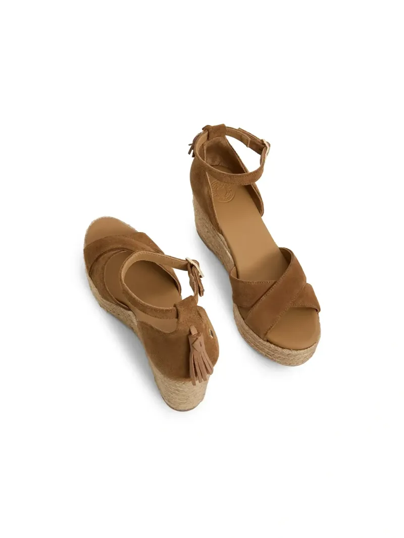 Fairfax and Favor Valencia Mid Wedge Suede in Tan-3