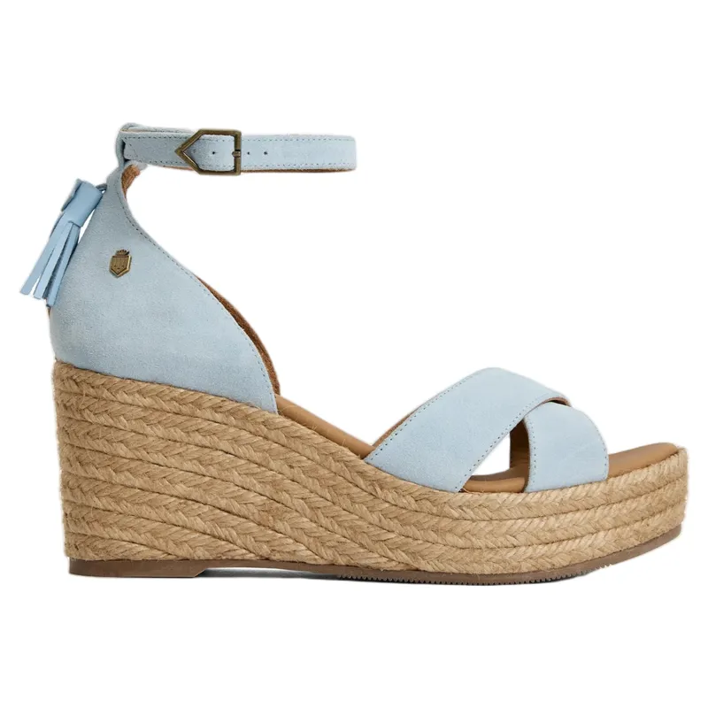 Fairfax and Favor Valencia Mid Wedge Women's Suede in Sky Blue-1