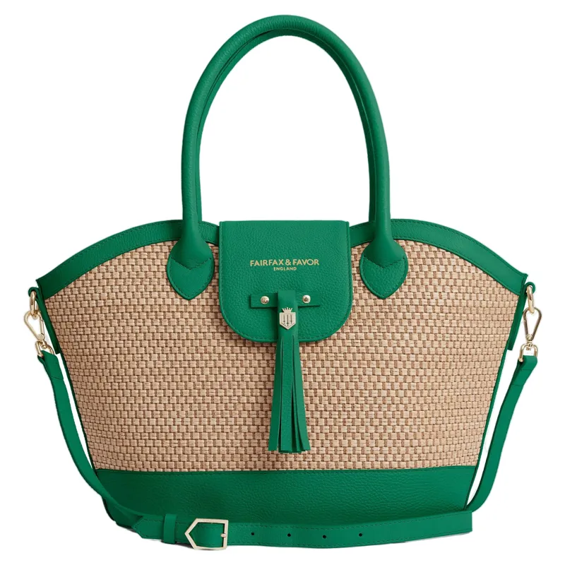 Fairfax and Favor Windsor Basket Bag Leather in Clover Green