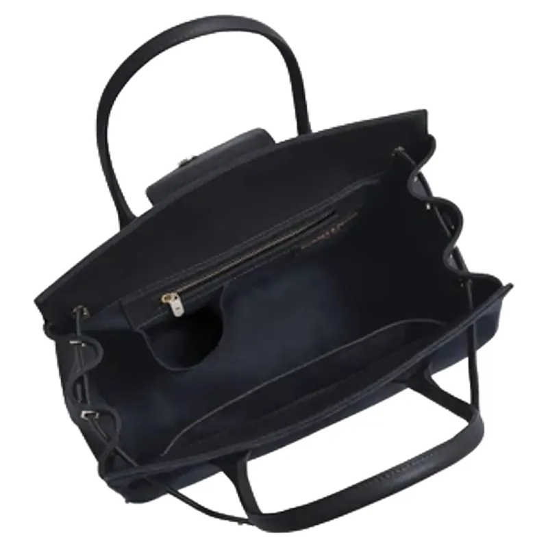 Fairfax and Favor Windsor Leather Suede Handbag Navy-2