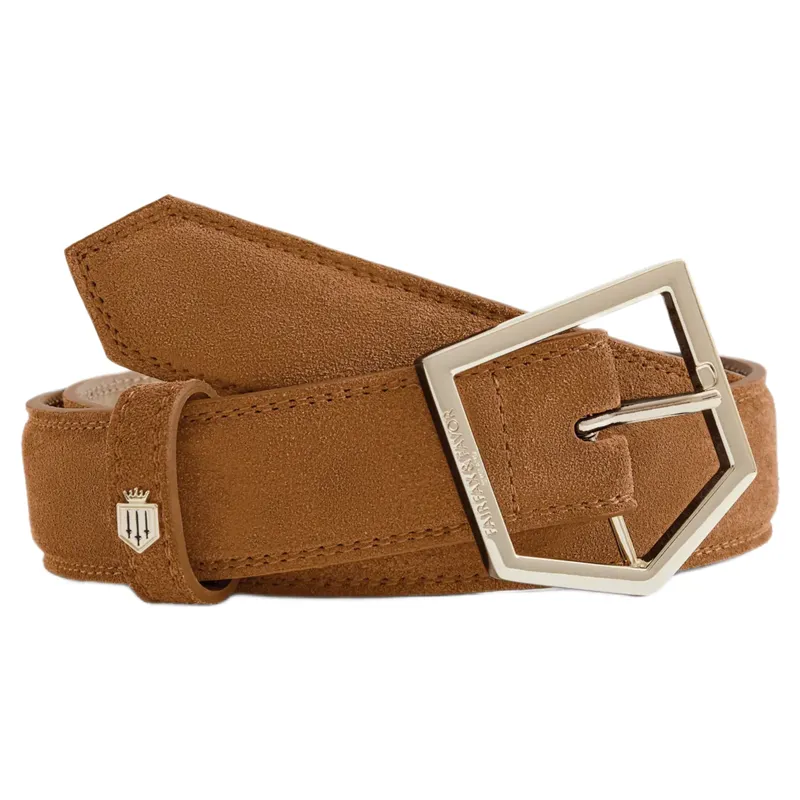 Fairfax and Favor Womens Felbrigg Suede Belt in Tan
