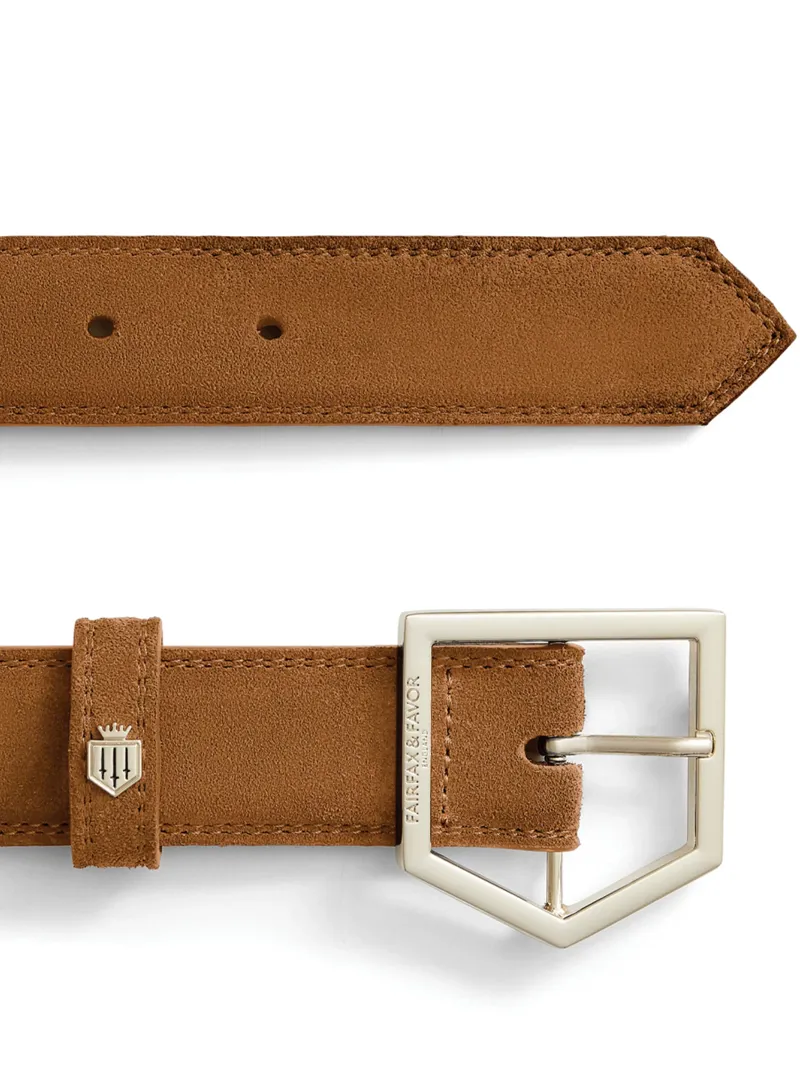 Fairfax and Favor Womens Felbrigg Suede Belt in Tan-4