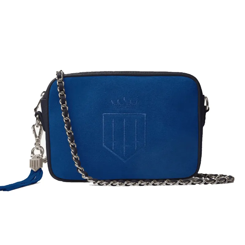 Fairfax and Favor Finsbury Cross Body Bag Porto Blue Navy Suede