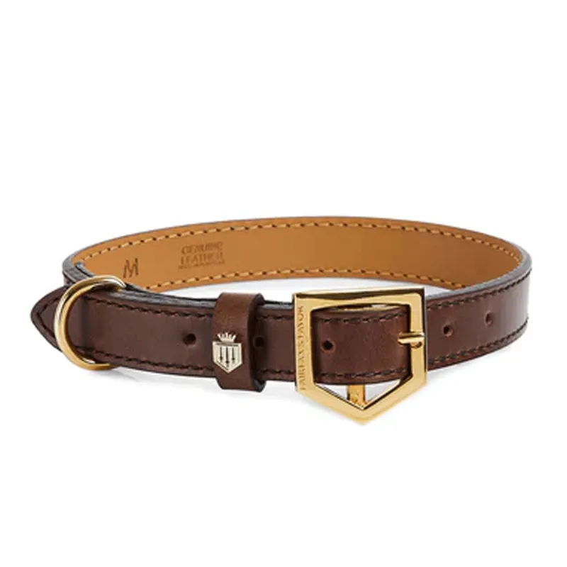 Fairfax and Favor Fitzroy Dog Collar Mahogany Leather