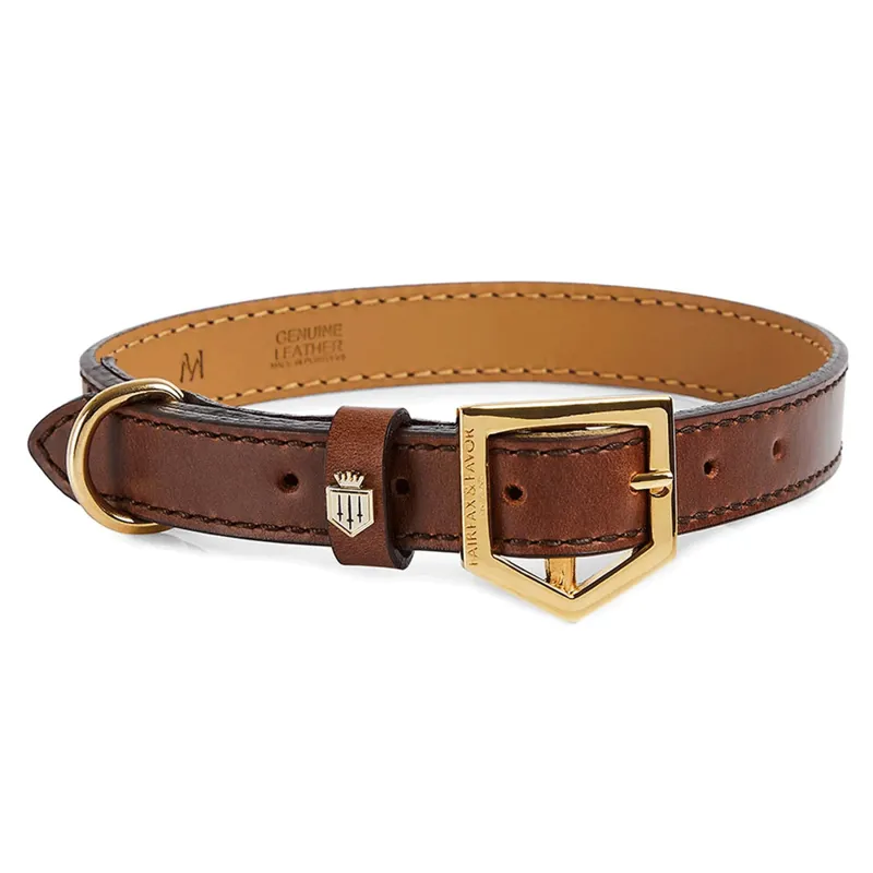 Fairfax and Favor Fitzroy Dog Collar Tan Leather