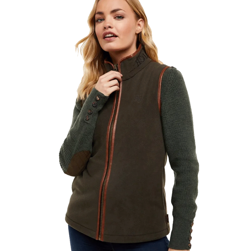 Holland Cooper Country Fleece Gilet Khaki-1