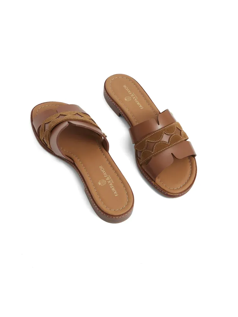 Fairfax and Favor Ohio Sandal Tan Suede-3