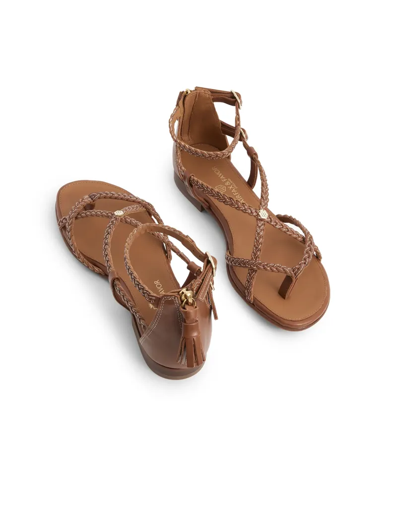 Fairfax and Favor Seville Sandal Tan Leather-2