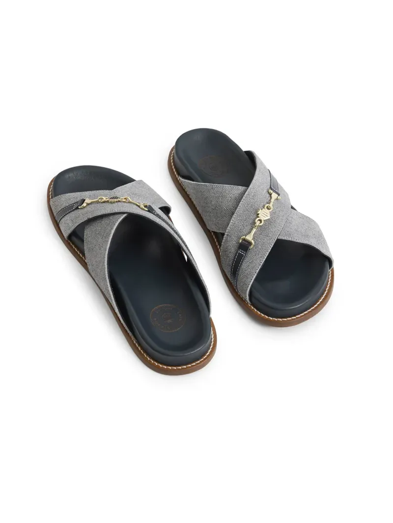 Fairfax and Favor Southwold Sandal Denim Suede-3