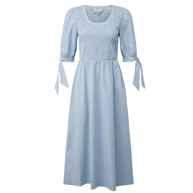 Schoffel Flora Gingham Dress Denim Blue