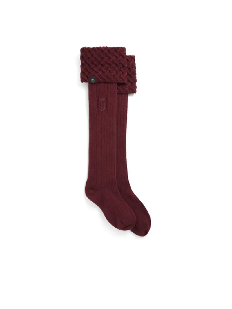 Fairfax and Favor Ladies Explorer Merino Wool Socks Ruby-1
