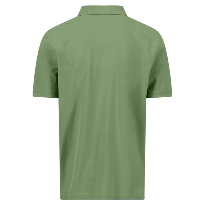 Fynch-Hatton Basic Cotton Textured Polo Shirt in Avocado-1