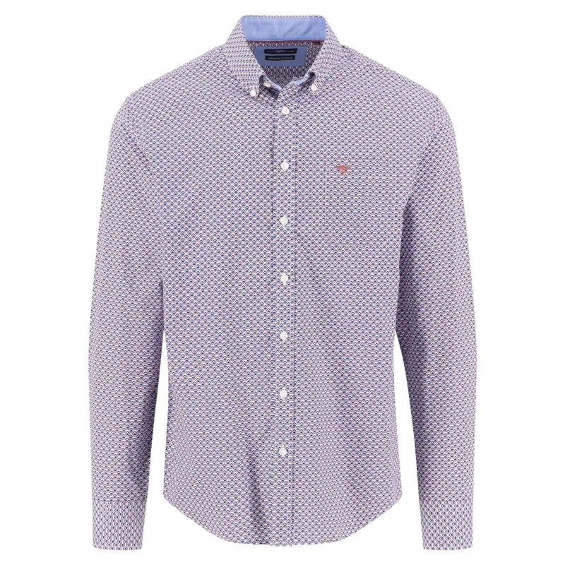 Fynch-Hatton Combi Print Button Down Shirt in Berry