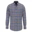 Fynch-Hatton Premium Melange Check Button Down Shirt in Ink Blue