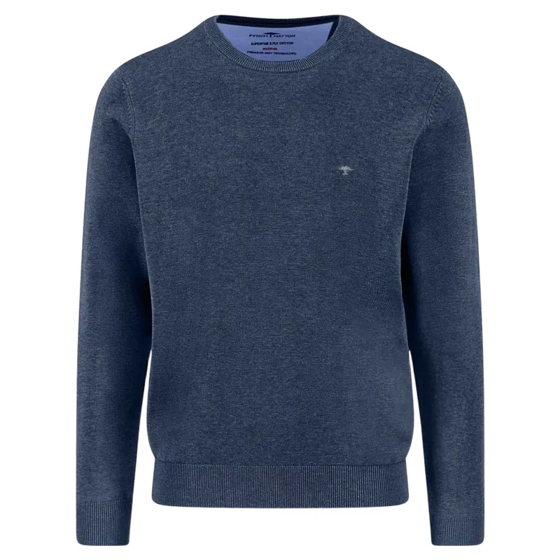 Fynch-Hatton Superfine O-Neck Men's Knitwear in Night