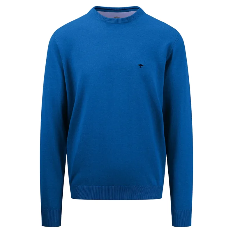 Fynch Hatton Superfine O-Neck Strong Blue