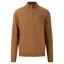 Fynch-Hatton Troyer-Zip Cotton Sweater in Walnut Brown