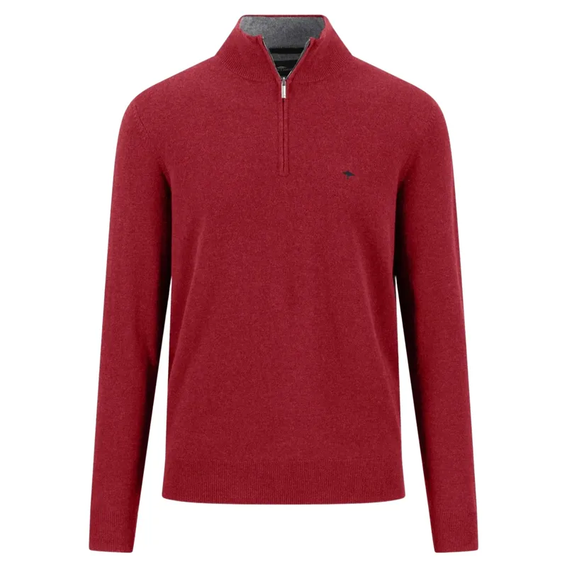Fynch-Hatton Troyer Zip Merino Cashmere in Brick