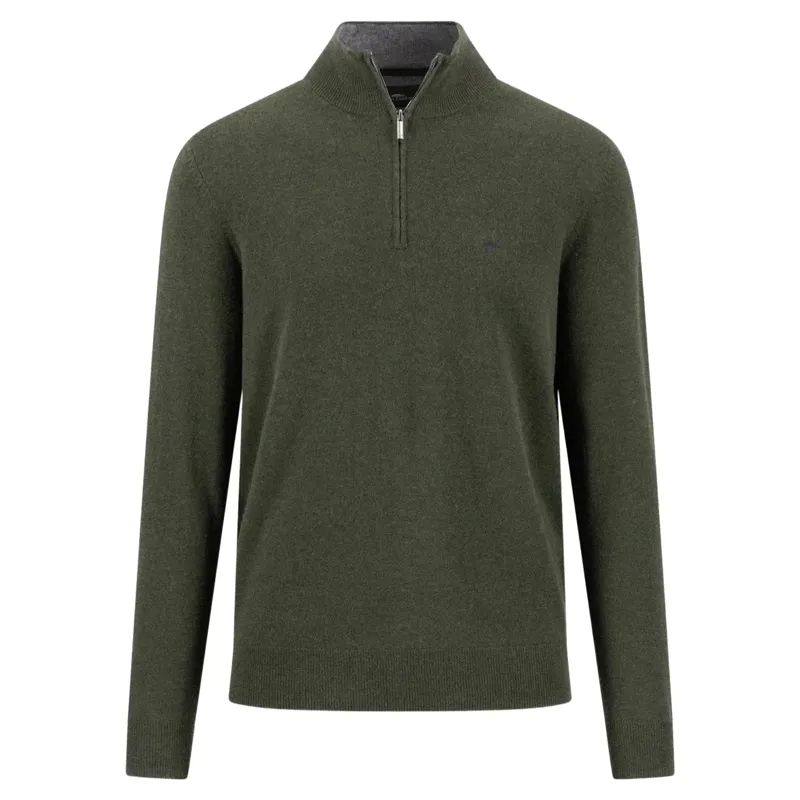 Fynch-Hatton Troyer Zip Merino Cashmere in Cypress
