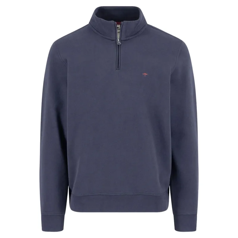 Fynch-Hatton Troyer Zip Sweat Cotton Sweatshirt in Midnight