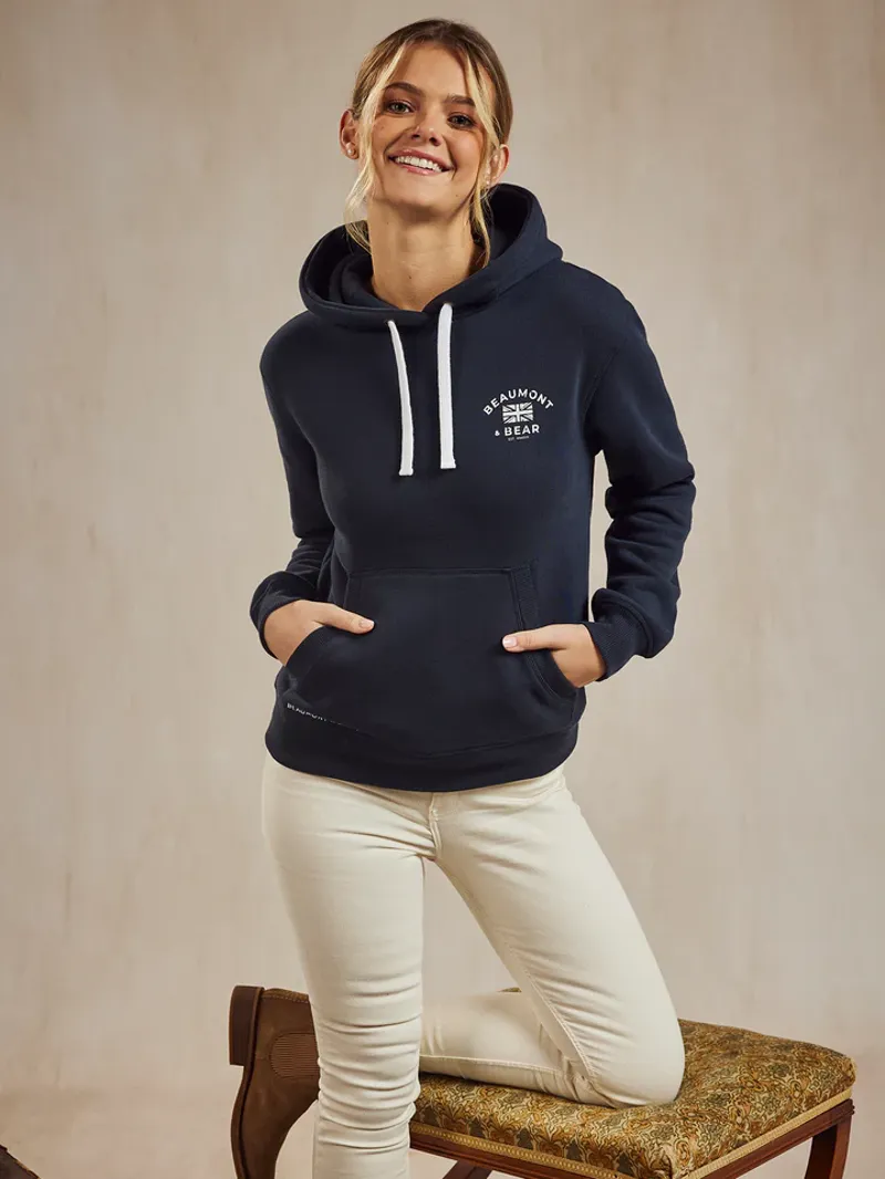 Beaumont and Bear North Sands Unisex Hoodie Washed Navy