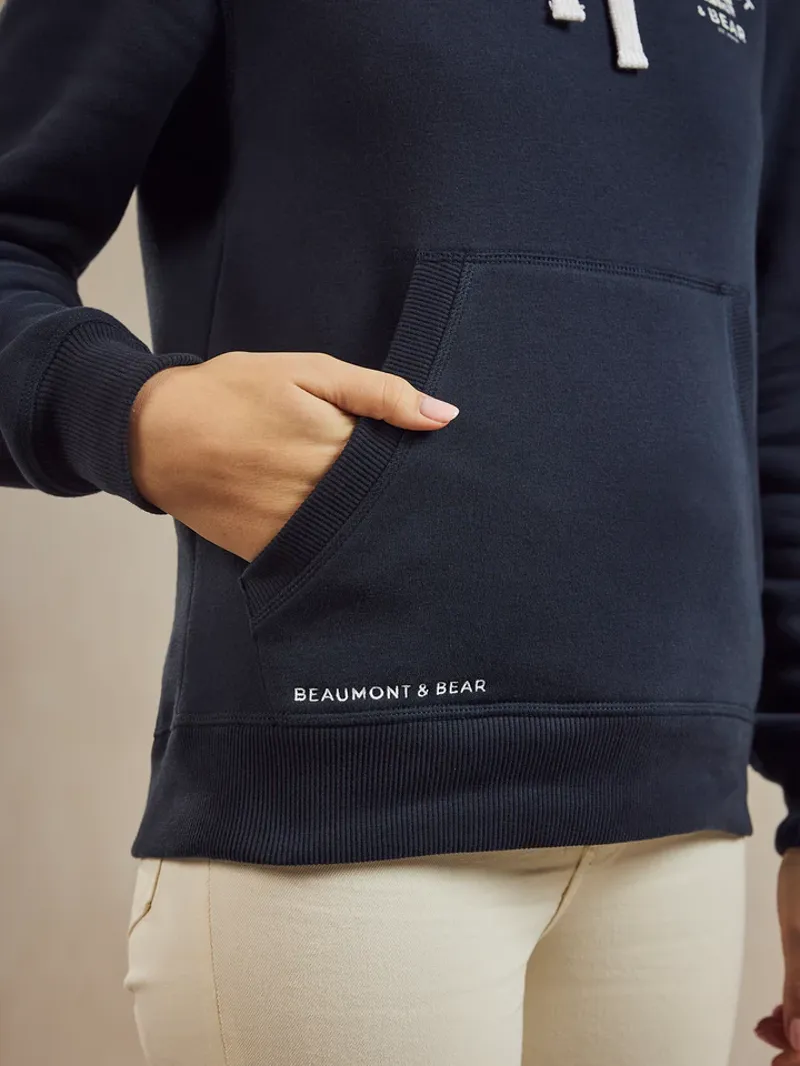 Beaumont and Bear North Sands Unisex Hoodie Washed Navy-6