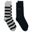 Gant Barstripe and Solid Socks 2PK Light Grey Melange 43-45