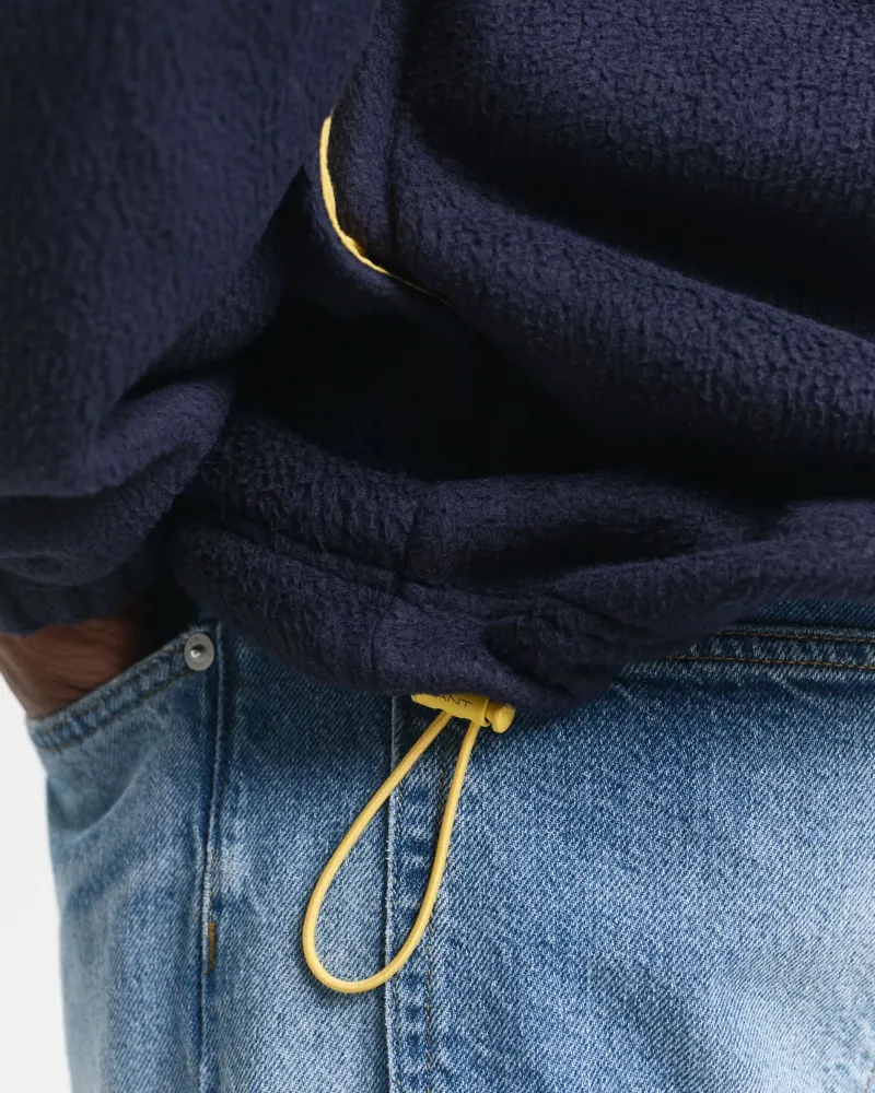 Gant Color Block Fleece in Evening Blue-5