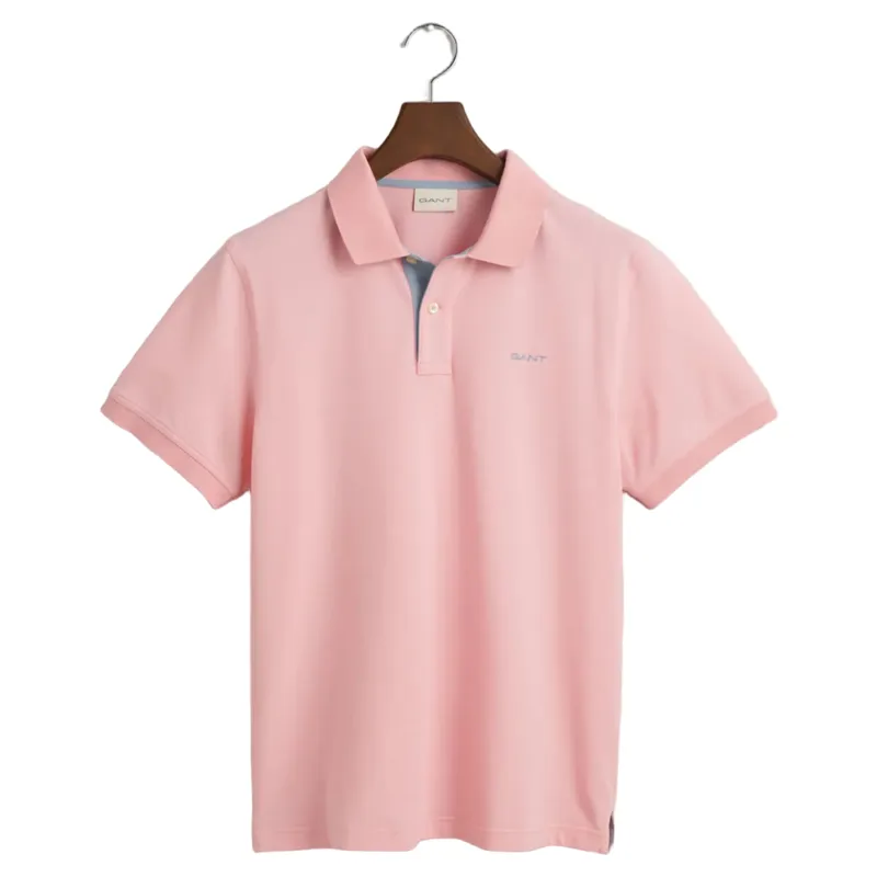 Gant Contrast Piqué Polo Shirt Bubblegum Pink