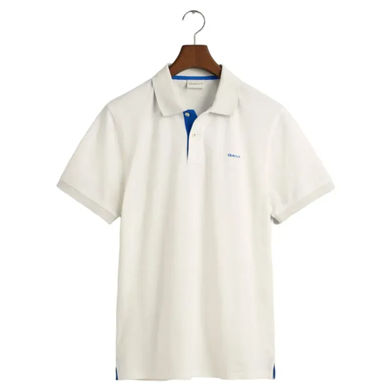 Gant Contrast Piqué Polo Shirt Eggshell
