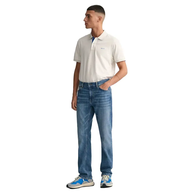 Gant Contrast Piqué Polo Shirt Eggshell-3